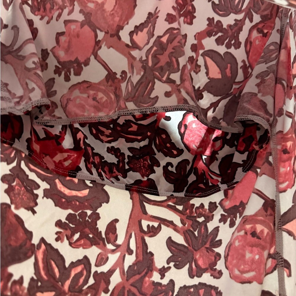 Floral Sleeveless Top - Pinks, Wines, Gray by Donna Karan Size Medium - Picture 7 of 7